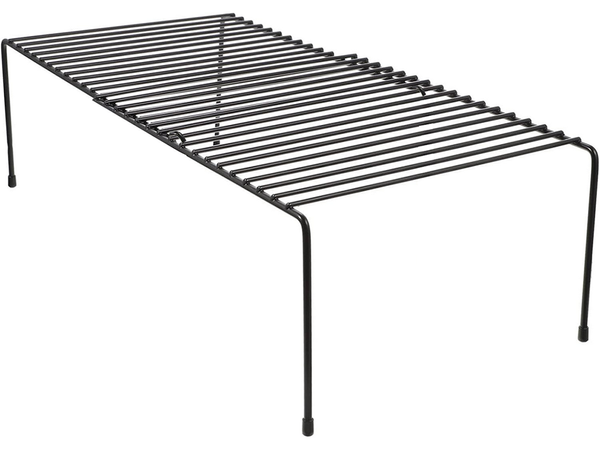Metal shelf adjustable width expandable for kitchen organiser black