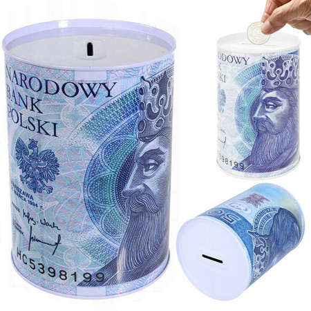 Metal money box banknote