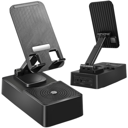 Soporte de teléfono con altavoz bluetooth soporte de tableta para escritorio