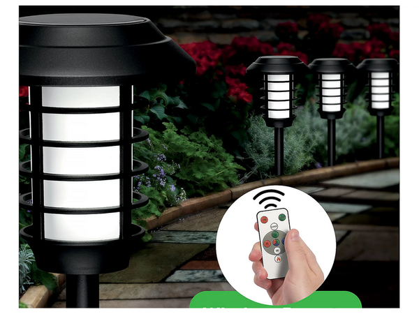 Dārza lampa saules lukturis lukturis rgb tālvadības pults