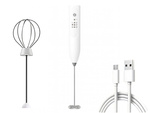 Elektryczny spieniacz ubijacz do mleka kawy mikser ręczny akumulatorowy