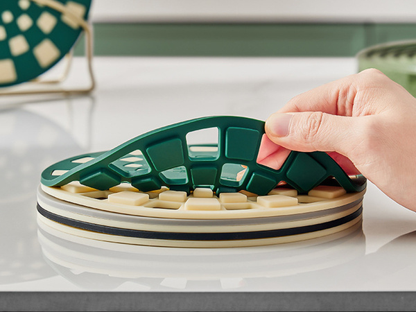 2pcs ollas y sartenes de silicona bandeja de la estufa platillo