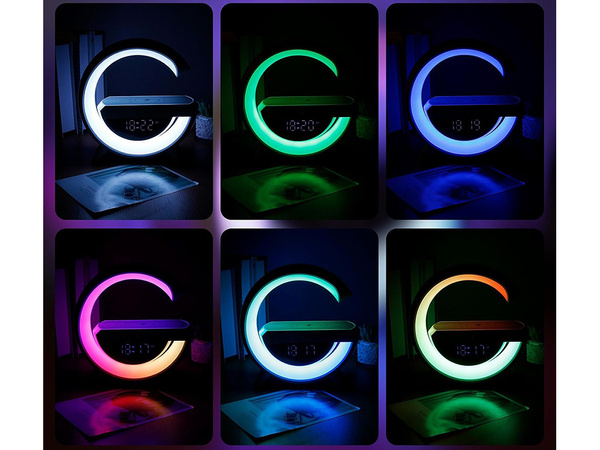 Led fény rgb játék töltő indukciós hangszóró ébresztőóra rádióóra