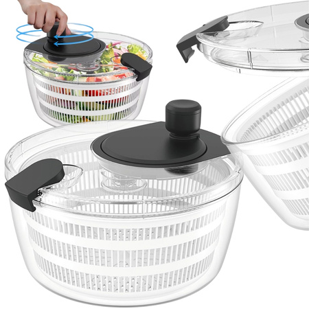 Spin dryer salad spinner rotary vegetable dryer 4l basket colander strainer