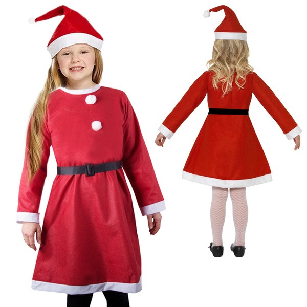 Santa claus costume for a girl hat