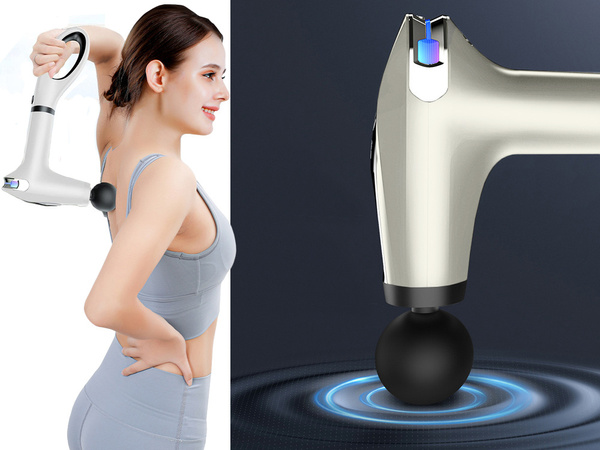 Pistolet do masażu pleców ciała nóg masażer mocny massage gun 4 końcówki