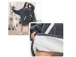 Sudadera caliente manta oversize xxl 2en1 piel gruesa suave bata con capucha