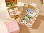 Contenedor para medicamentos organizador de comprimidos y cápsulas 7 compartimentos caja de viaje