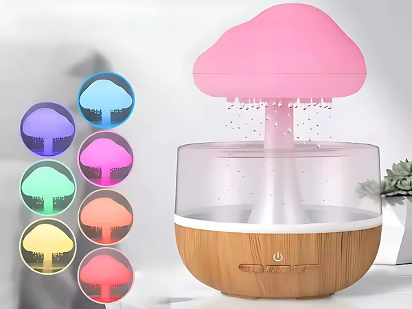 Zvlhčovač vzduchu difúzor led lampa aromaterapia oblak bezdrôtový