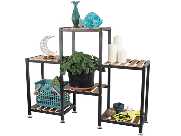 Jardinera alta jardinera de madera estanteria de 3 niveles