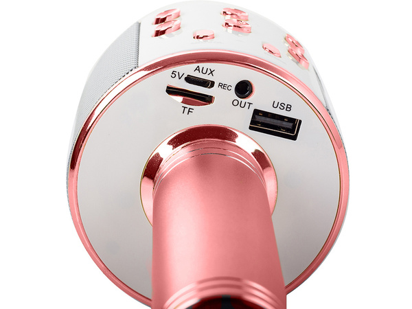 Bezdrôtový mikrofón bluetooth karaoke reproduktor okrúhly s puzdrom rôzne režimy