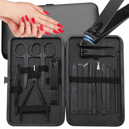 Set de uñas estuche de manicura pedicura estuche alicates 18 piezas