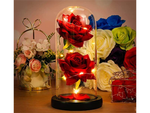 Rosa eterna en cristal luminoso led rgb regalo de ocasion para mujer rojo