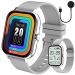 Smartwatch zegarek damski męski gumowy pasek sport bluetooth rozmowy szary