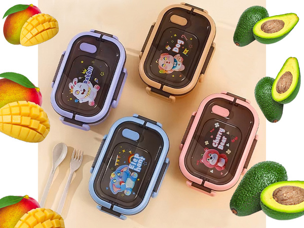 Lunchbox hommikusöögi konteiner lõunasöögi lahtritega söögiriistad