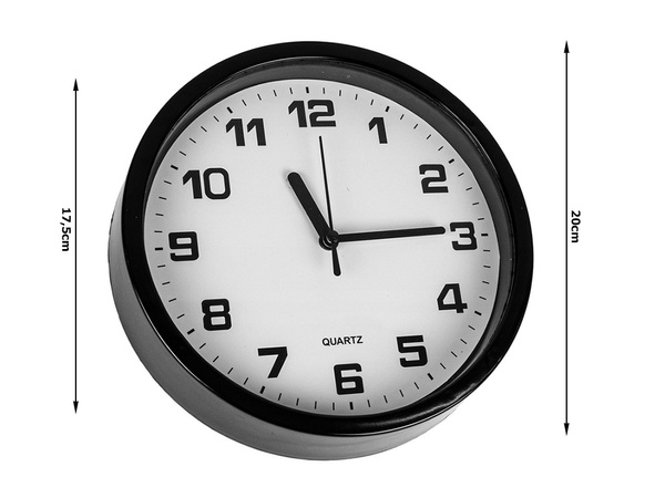 Sienas pulkstenis liels nesaskaras kluss 20 cm apaļš sekundometra rādītājs