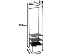Corner clothes hanger with shoe shelves metal wardrobe