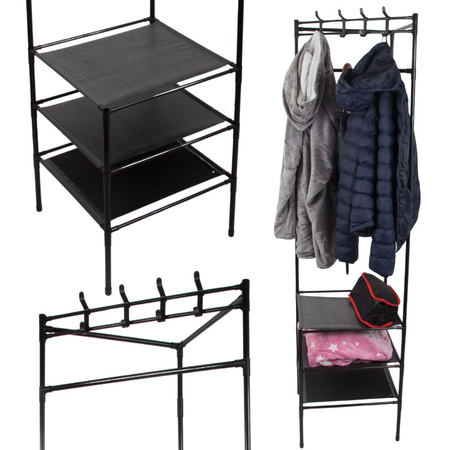 Corner clothes hanger with shoe shelves metal wardrobe