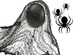 Artificial large black spider web halloween decoration 2 pieces