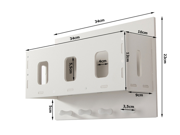 Korraldaja rippuv riiul vannitoa kapis