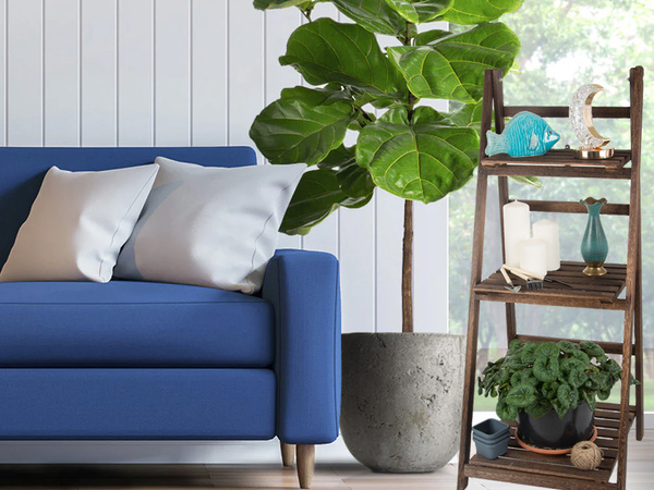 Puidust seisev lillepeenar redel kolm riiulit taimede riiulit