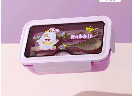 Lunchbox śniadaniówka pojemnik na śniadanie do szkoły przegródki sztućce