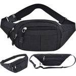Bărbați rinichi sachet femei sport centura 4 buzunare negru reglabil