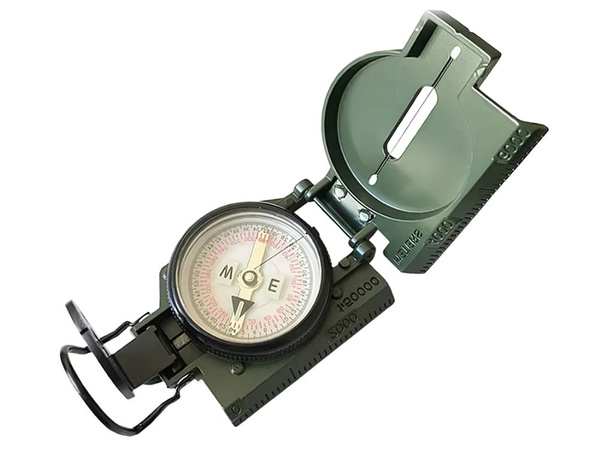 Profesionāls taktiskais militārais militārais kompass metāla aizslēdzams lineāls