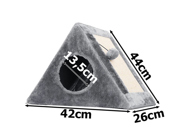 Scratching post triangle cat kennel cat bed toy ball