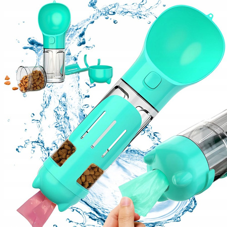 Flasche futterspender tränkebecken für hunde und katzen schüssel mit beutelspender 300 ml