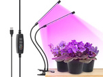 2x lampa na rast rastlín 40 led časovač usb klip