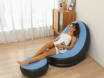 Garden armchair lounger inflatable beach pouf footrest comfortable