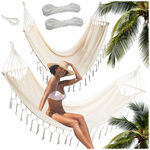 Hiking hammock large boho tassel two-person swing 200x150