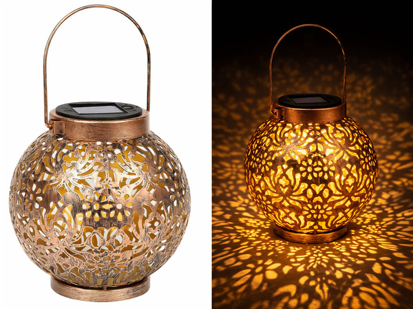 DECORATIVE SOLAR LANTERN LED SOLAR LANTERN GOLD COPPER HANGING