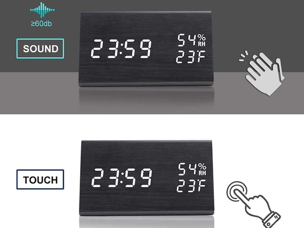 Elektroniskais modinātājs termometrs higrometrs