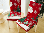 Housse de Noël pour chaise décorative universelle Père Noël avec élastique