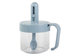 Kitchen spice container with food spoon cup with ear lock