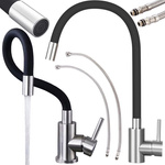 Grifo mezclador flexible de cocina con caño giratorio 360 flexible