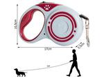 Lanyard automatinis su blokatoriumi šunims su ilga juosta 5 m 15 kg