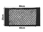 Automašīnas bagāžas nodalījuma tīkls izturīgs ar velcro pie automašīnas sēdekļa izturīga kabata 50x25cm