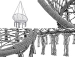 Garden swing stork's nest hanging chair boho 80cm