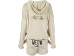 Warm women's pyjamas two-piece with hood soft plush short l