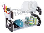 Double-decker stand-up dishwasher drainer