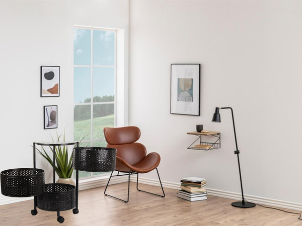 Konyhai polc szekrény kerekeken mobil kocsi asztal 3 szintes kosár