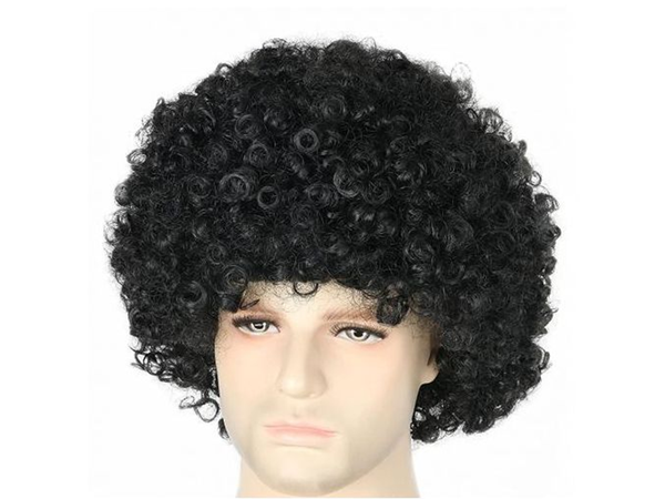 Parochňa čierne vlasy kučeravé afro karneval party