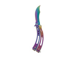 Navaja mariposa afilada hoja plegable arco iris fade