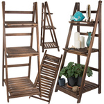 Puidust seisev lillepeenar redel kolm riiulit taimede riiulit