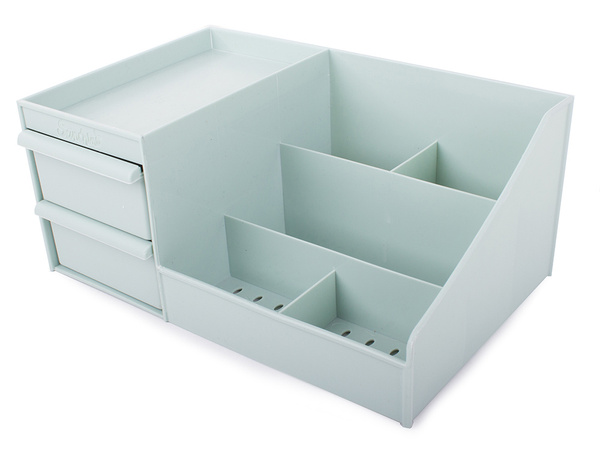 Sicriu cosmetice organizator bijuterii container cu două sertare