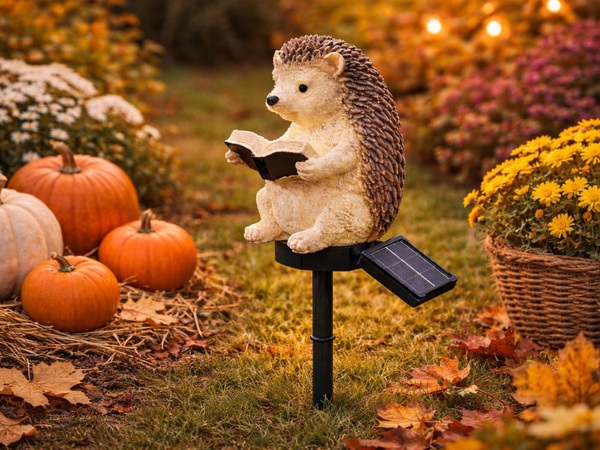 SOLAR LED LAMP WITH TWILIGHT SENSOR GARDEN HEDGEHOG DECORATIVE HEDGEHOG