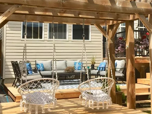 Záhradná hojdačka bocianie hniezdo závesné kreslo boho 80cm